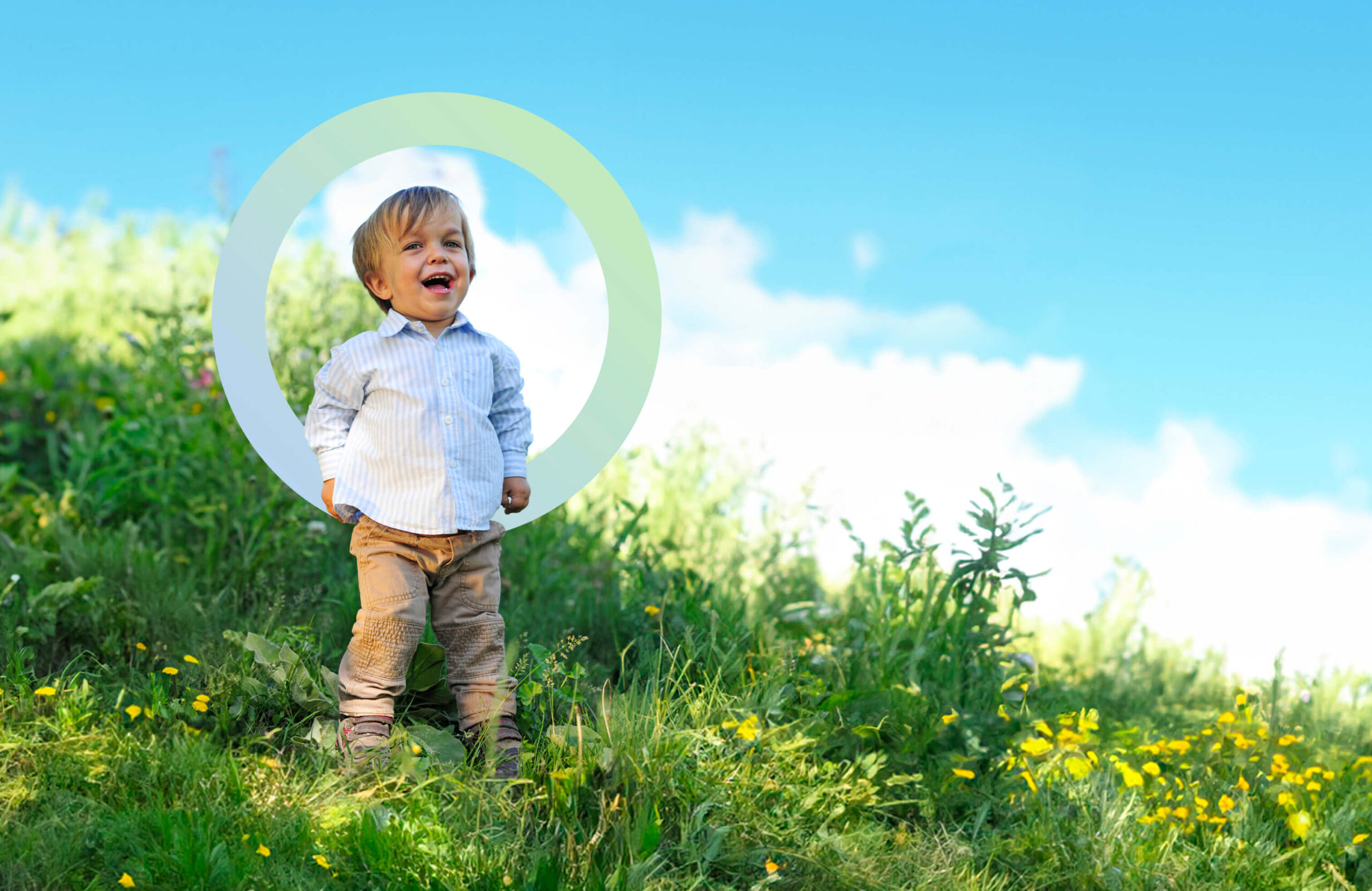 child with achondroplasia with the words coming soon in the background